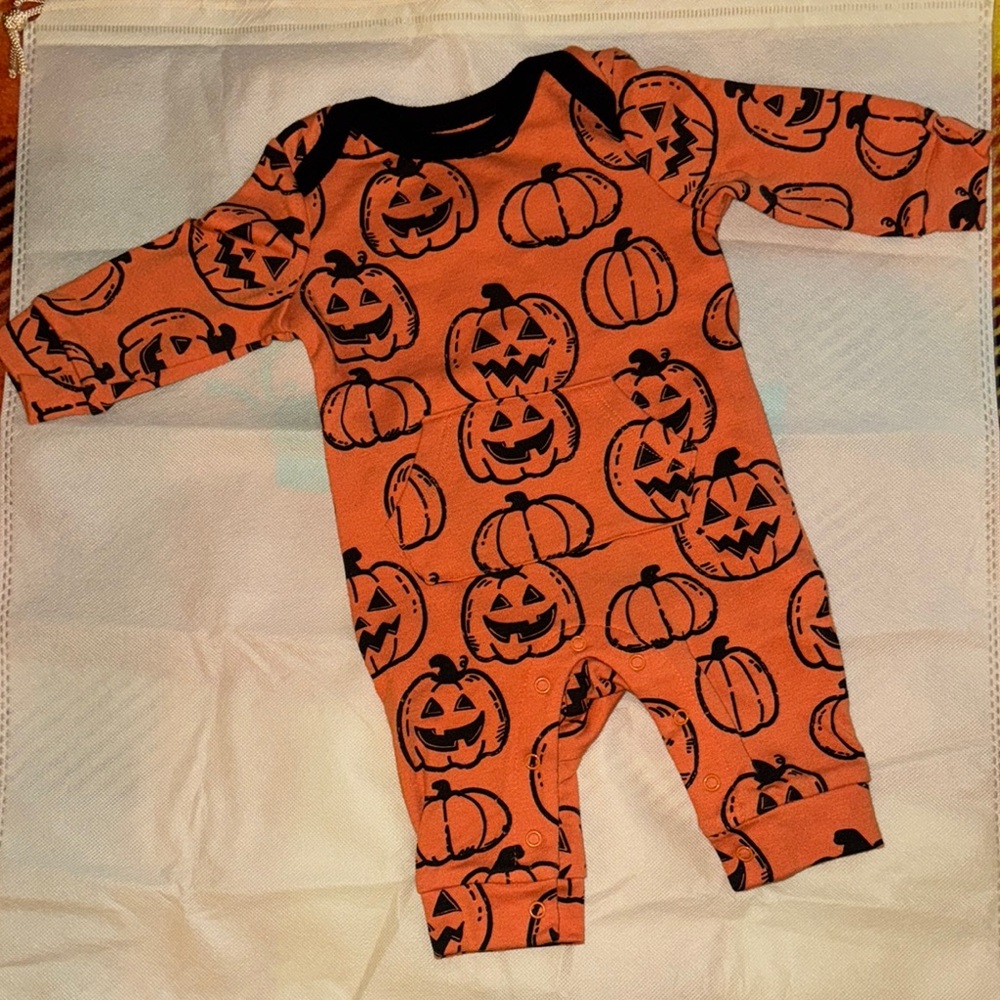 Pumpkin Print Kids One Piece